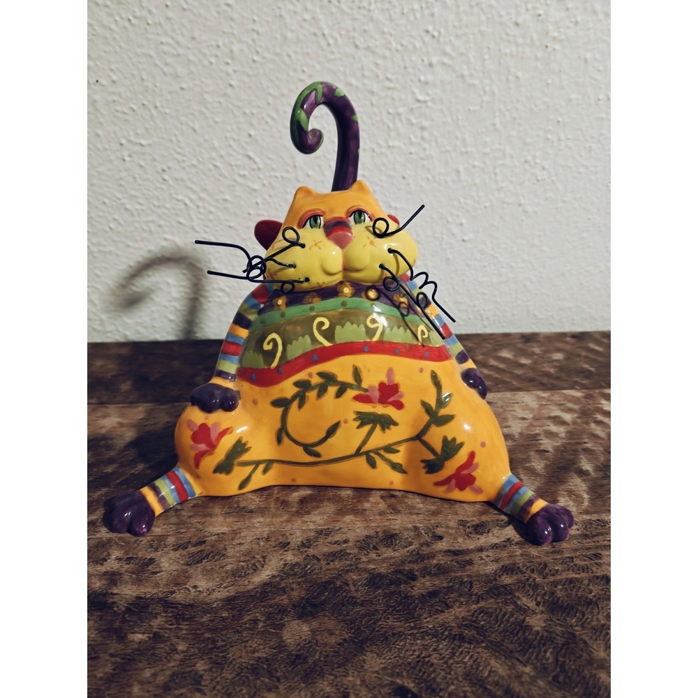 Catitudes Joyce Shelton Funny Cat Ceramic Figurine Cat Lovers, Wire Whiskers EUC